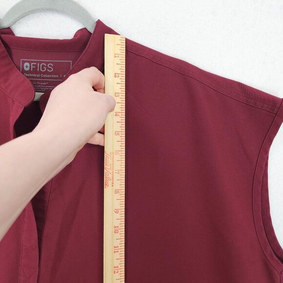 Figs Shirt Womens XL Burgundy Rafaela Oversized Scrub Top Technical Collection - Picture 5 of 11